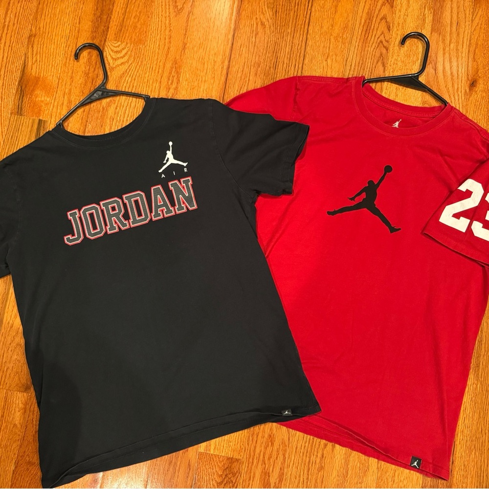 Bundle of 2 Jordan Mens Black and Red T-Shirts